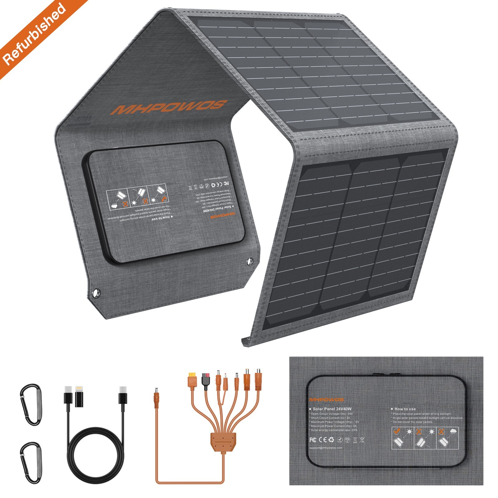 Solar Panel 40W 80W 120W for Power Station Generator iPhone Power Bank Refurbish