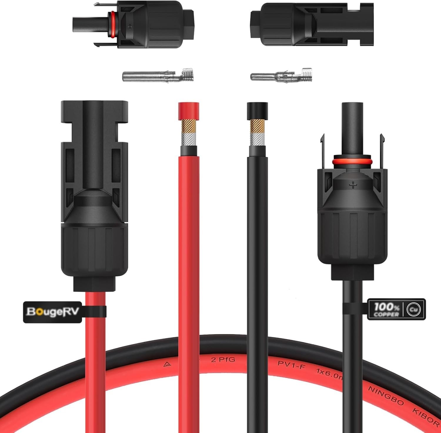 High Performance 10FT 10AWG Solar Extension Cable with Female/Male Connectors