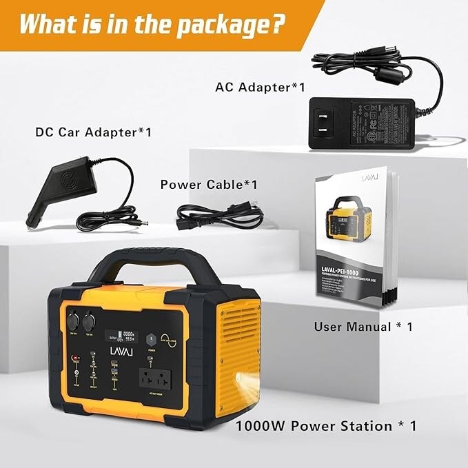 1000W Portable Power Station,1075Wh Backup Lithium Battery, 120V/1000W AC Outlet