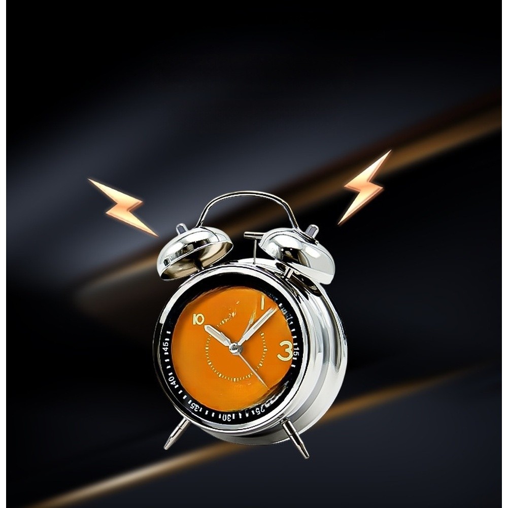 Modern Alarm Clock for Children Students 4 Inch Metal Body Night Light Function