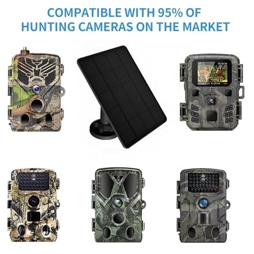 Solar Panel Charger for Trail Cameras – 5000mAh Rechargeable Battery, 12V/1A, IP
