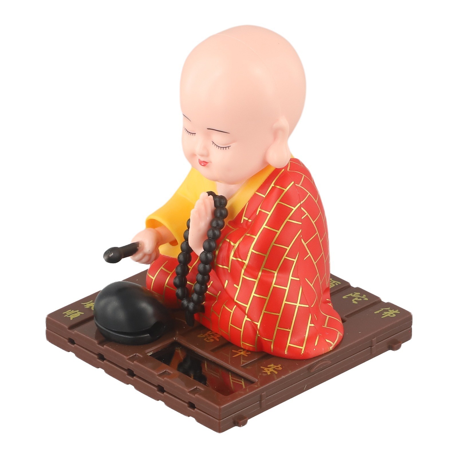 Fun Solar Monk Decoration Shaking Head Design for Cars and Home Spaces