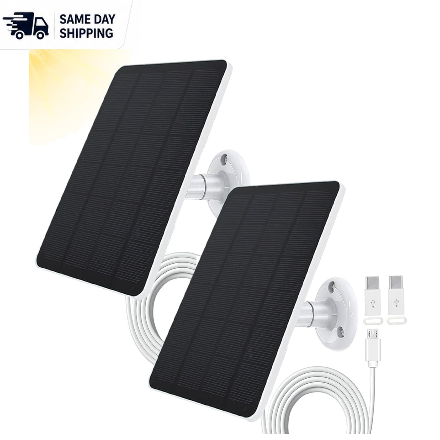 Adjustable Solar Panel Set for WYZE & Eufy Security Cameras – 10ft Cable