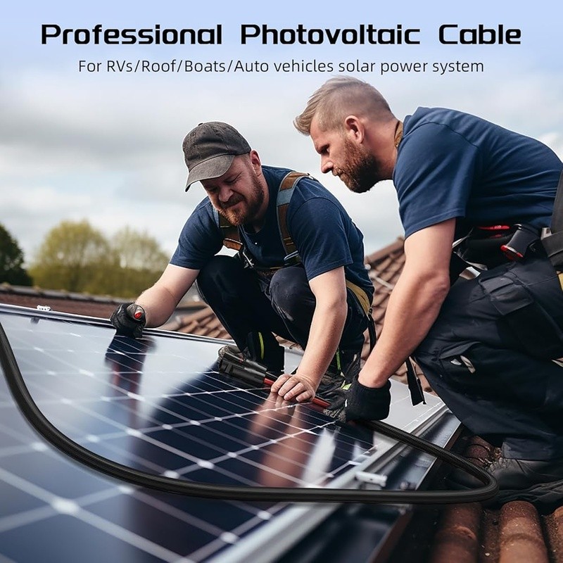 Solar Cable Tangle Free UV Resistant Weatherproof XLPO Insulation 120C 248F New