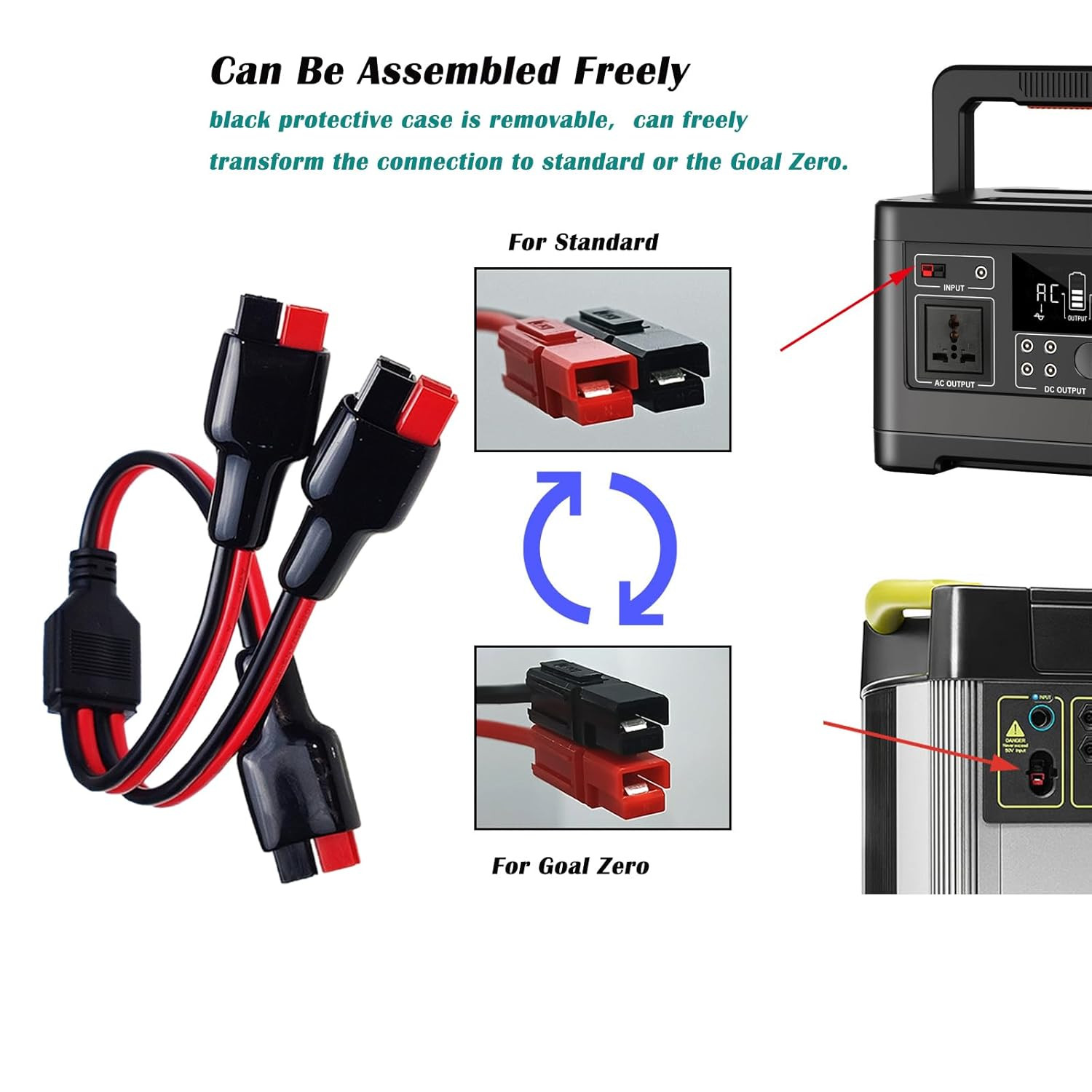 1 to 2 Anderson Y Splitter Cable,12Awg Solar Charging Splitter Cable Solar Panel