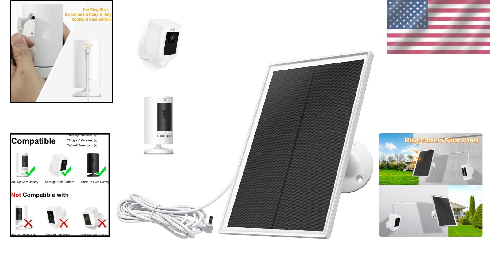 Efficient Heat-Resistant Solar Panel Charger for Ring Camera – Easy Install Kit