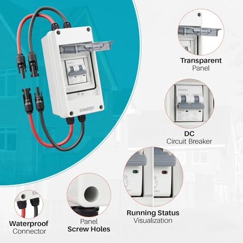 Solar Panel Disconnect Switch 50A 400V DC/AC PV Disconnect Box Outdoor 50 Amps