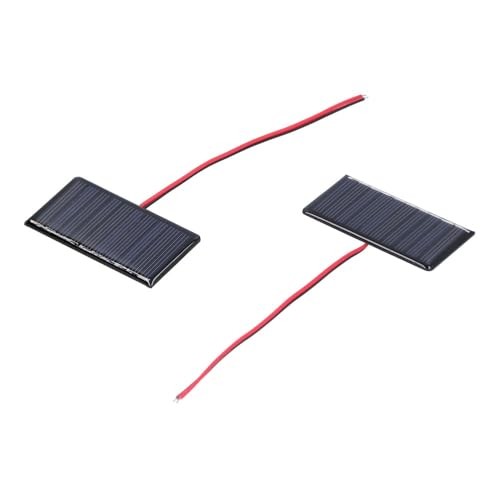 2Pcs Solar Panel Module 5V 0.3W Polysilicon Mini Solar Cells with Wires for