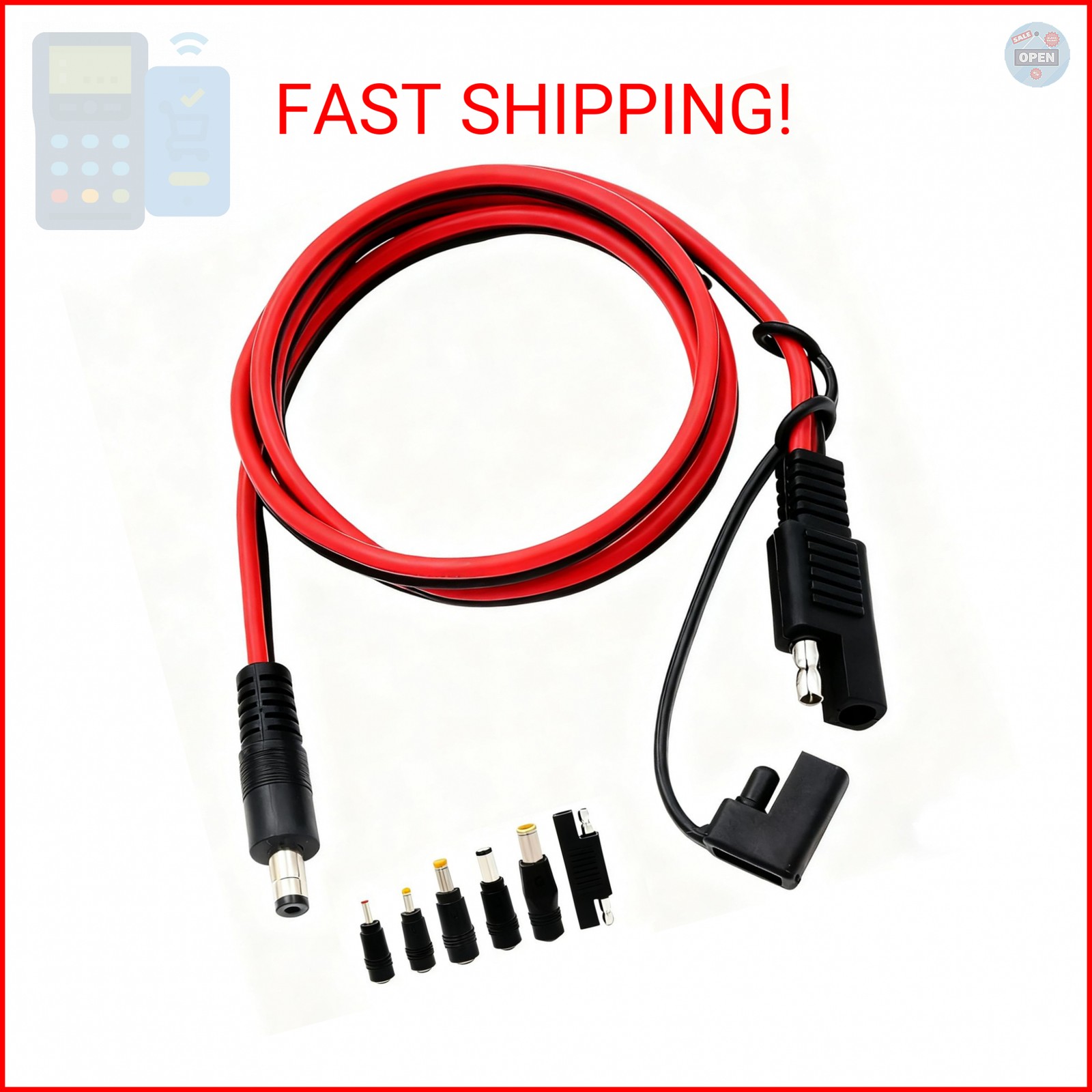 COMeap SAE to DC Adapter for Jackery Solar Panel, 3FT SAE Plug to DC5521 Male Co