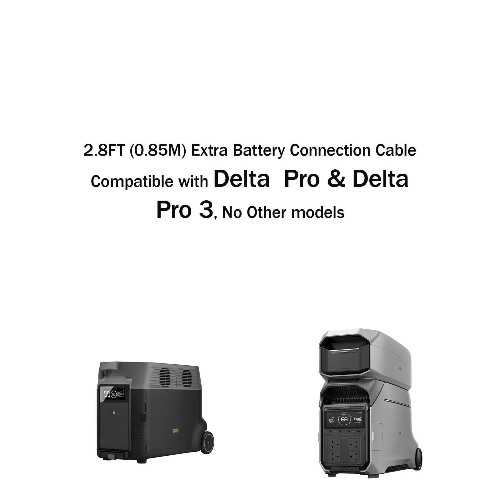 Extra 0.85m Power Extension CableCompatible with EcoFlow Delta Pro & Delta Pro3