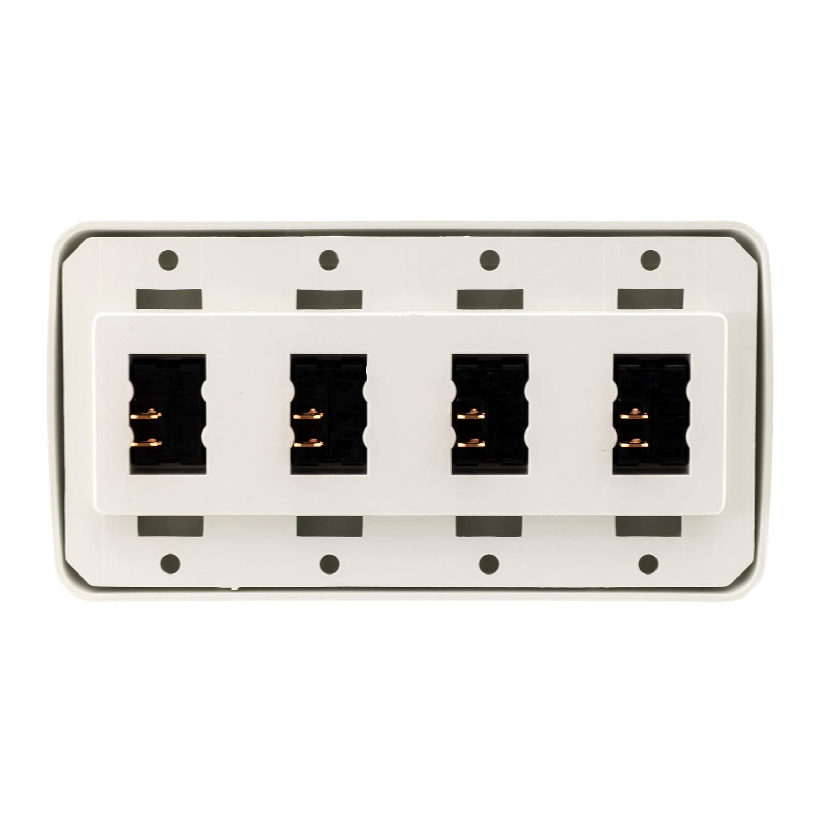 Quad SPST On-Off Switch with Bezel, 12-Volt, for RV, Trailer, Camper (White)