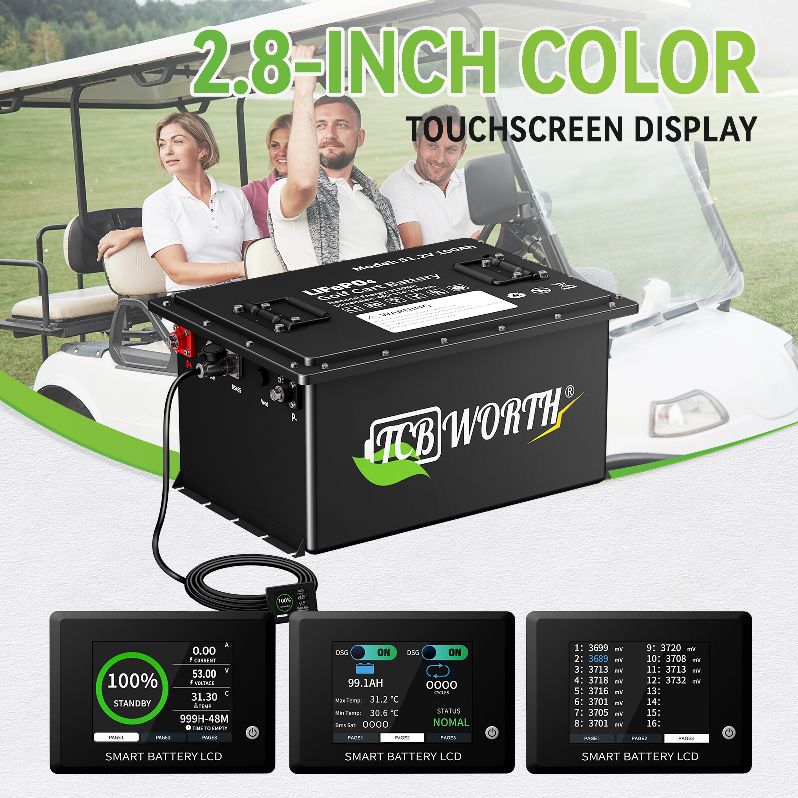 36V 100Ah Golf Cart Lithium LiFePO4 Battery BMS 15000 Deep Cycle 10YEAR WARRANTY