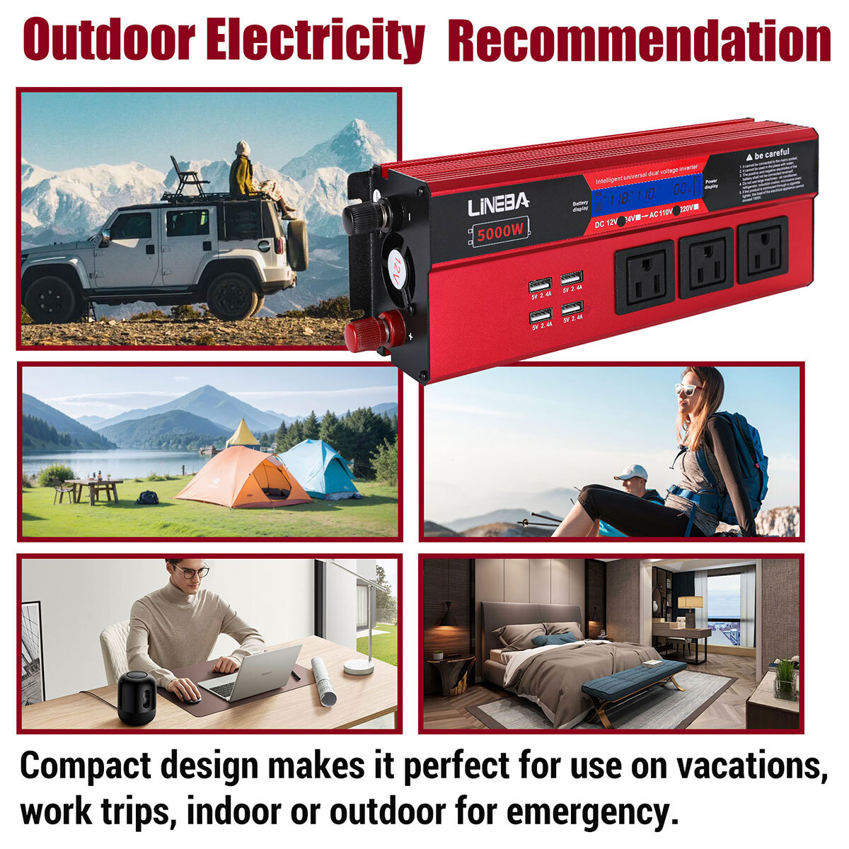 5000W Inverter Solar Panel Kit Solar Power Generator 30A Home 110V Grid System