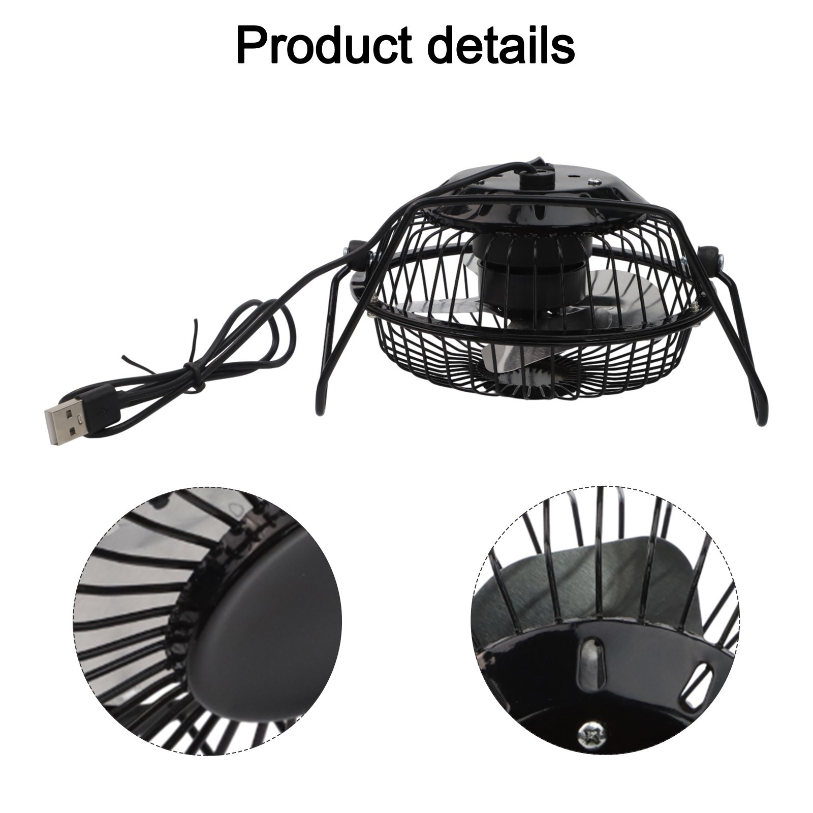 Indoor Air Circulation Portable Exhaust Fan 4 Inch Fan 2.5W Solar Power