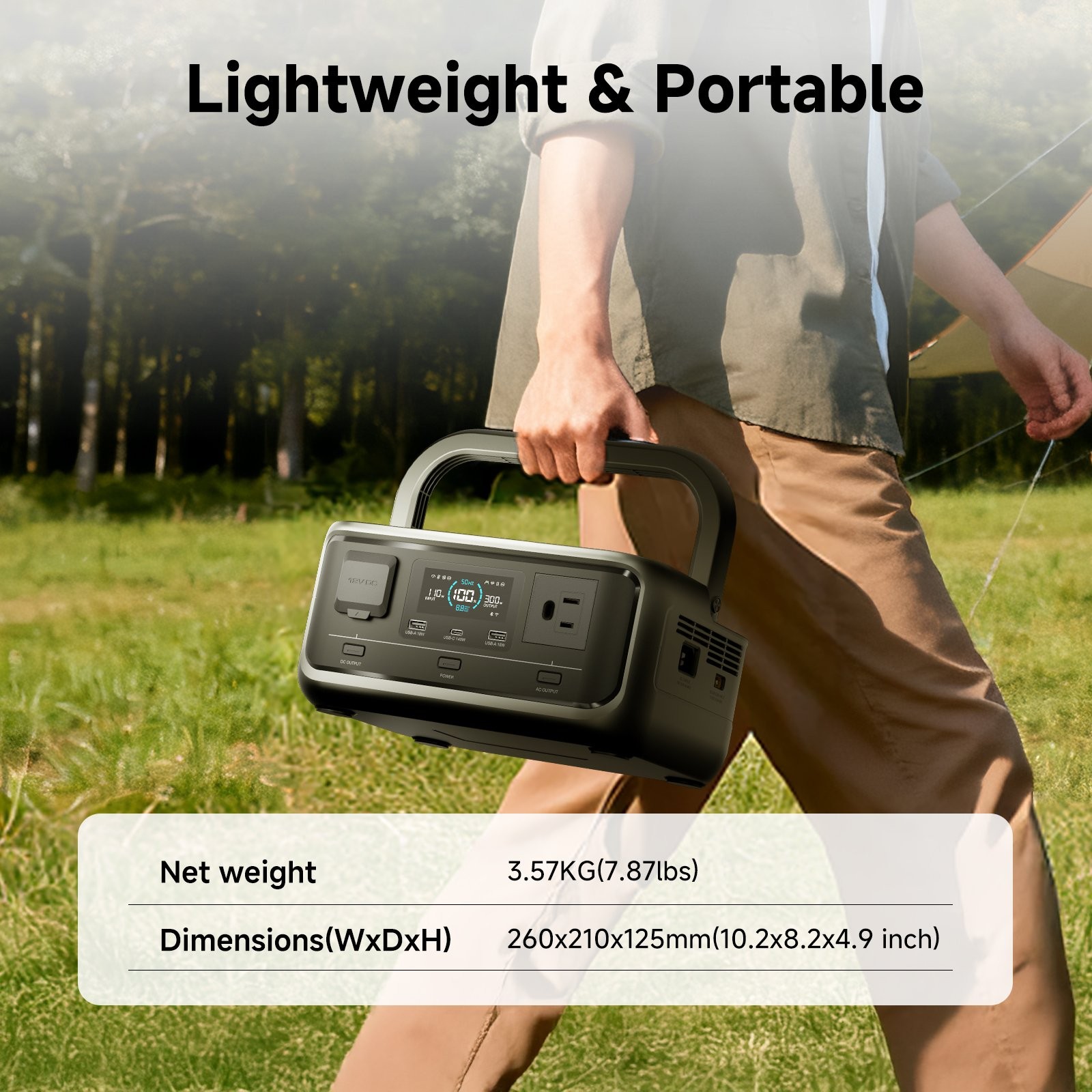ALLPOWERS VOLIX P300 300W 256Wh Portable Power Station Power Bank Camping Trip
