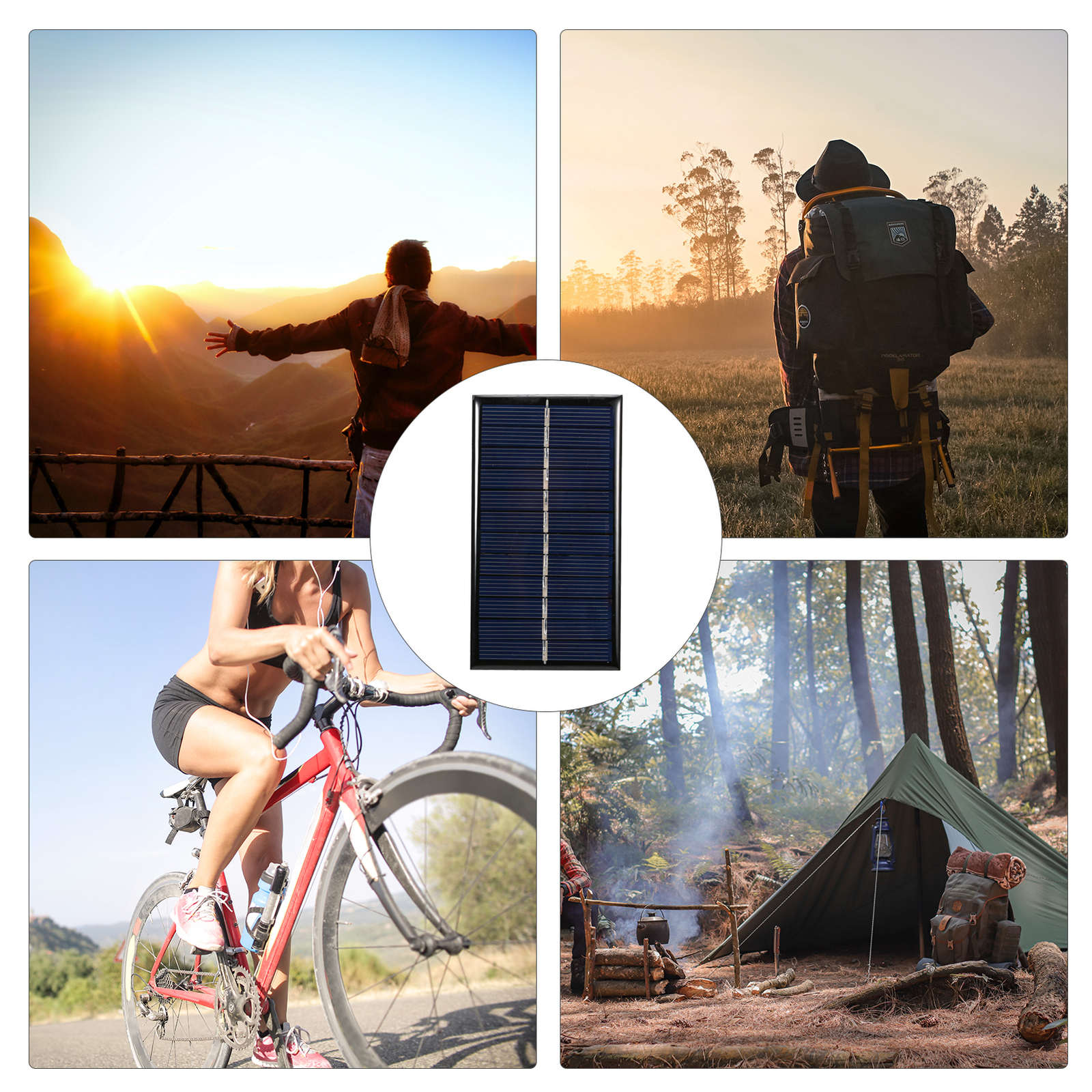 1W Small Solar Panel with USB DIY Polysilicon Silicon Solar Cell R8I6