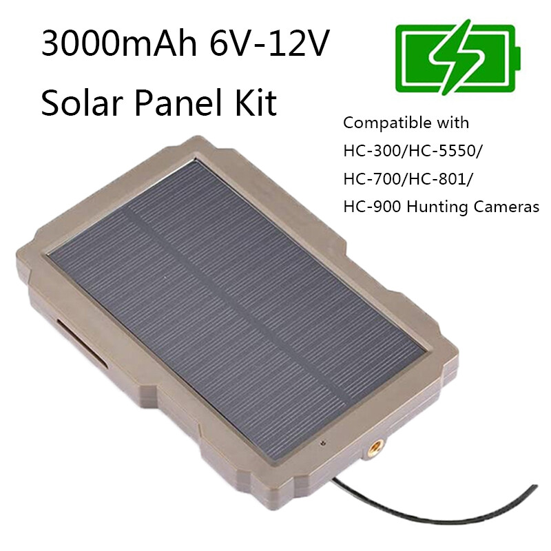 3000mAh 6V-12V Solar Panel Set With Charging Adapter For Trail Camera N1A5