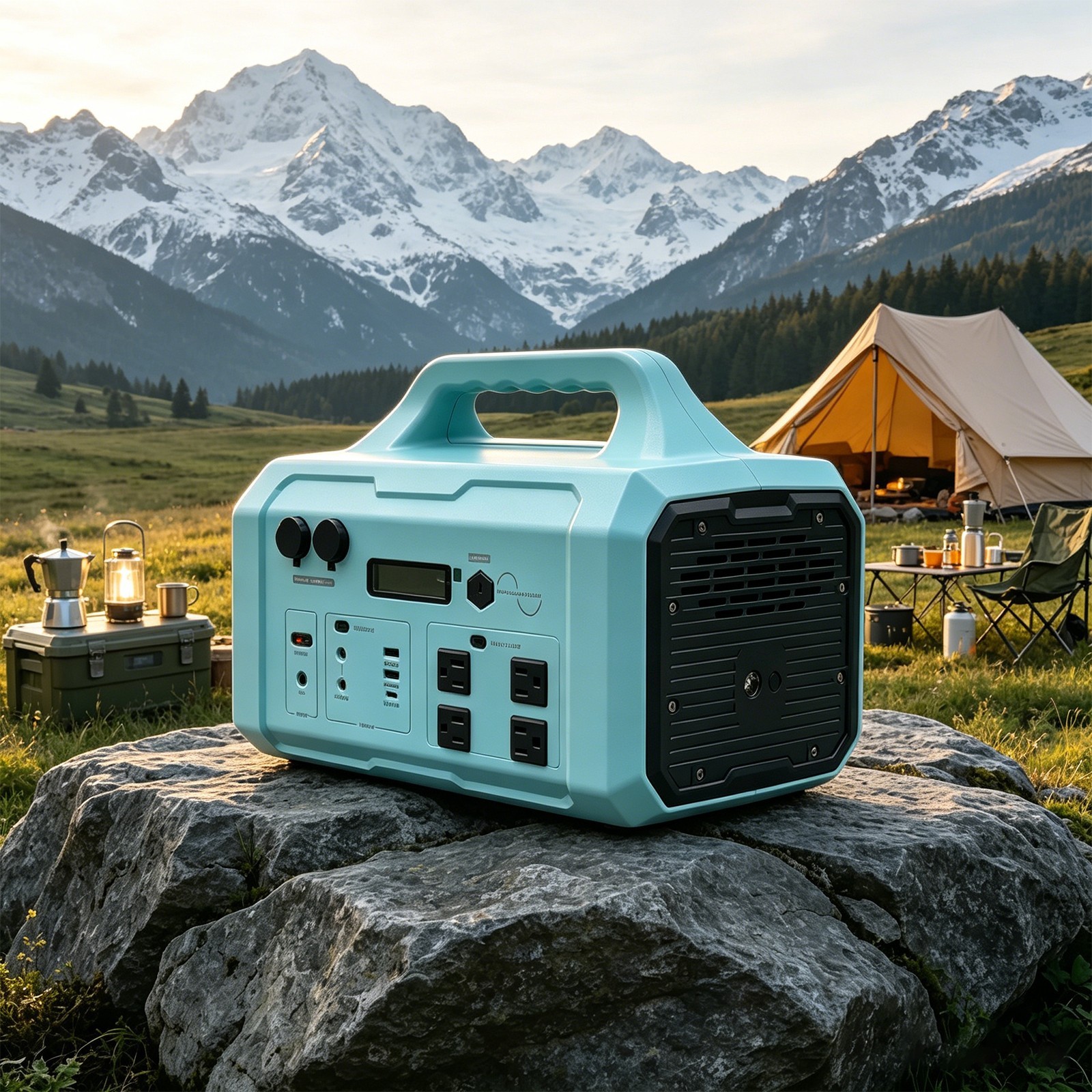 Emergency Portable Power Station 1000W, 1024Wh, Solar Compatible, 3 LED Modes