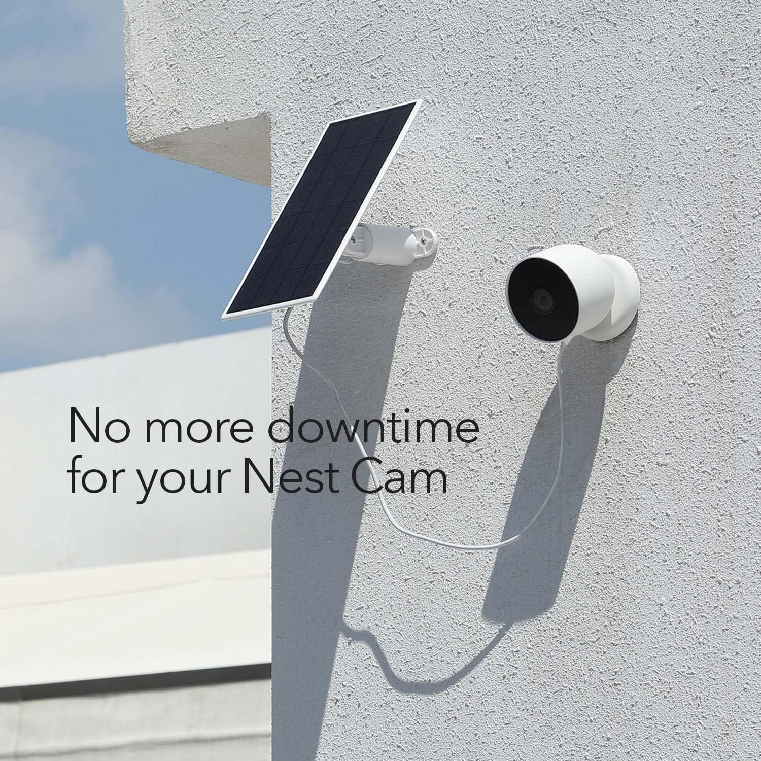 Solar Panel, Solar Panel Charger for Google Nest Cam Outdoor or Indoor, Battery