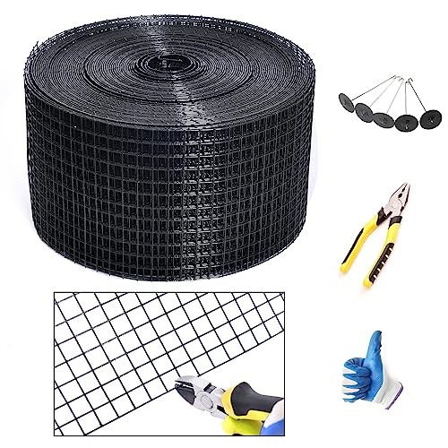 PVC Coated Critter Guard Roll Kit 8in X 100ft Black Steel Mesh Wire for Solar Pa