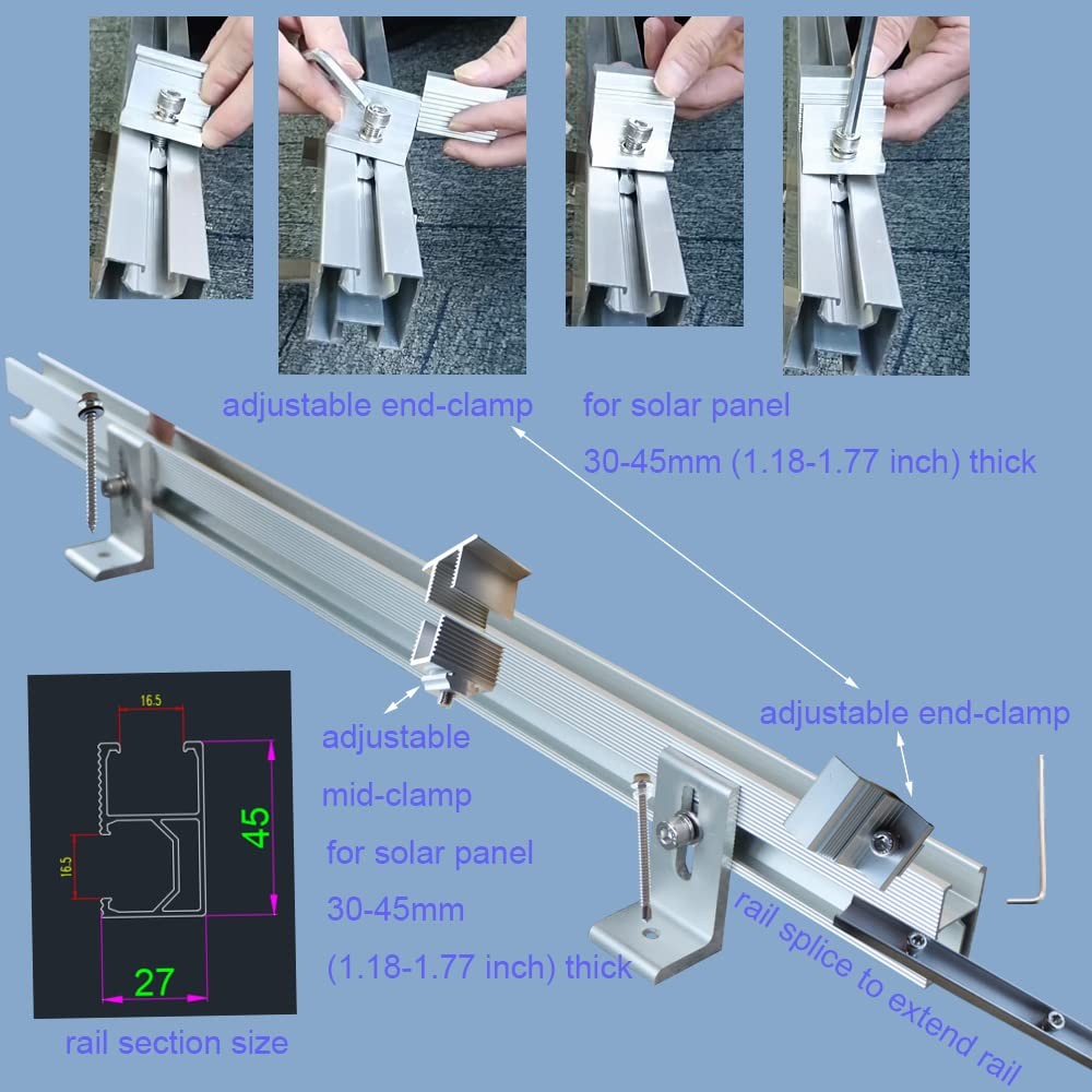 Solar Panel Roof Mounts Bracket Kit For Sloped Pitched Tin Roof