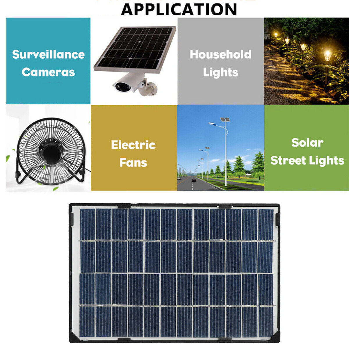 50W Solar Panel 12V Battery Charger System Kit For Outdoor Boat RV Car