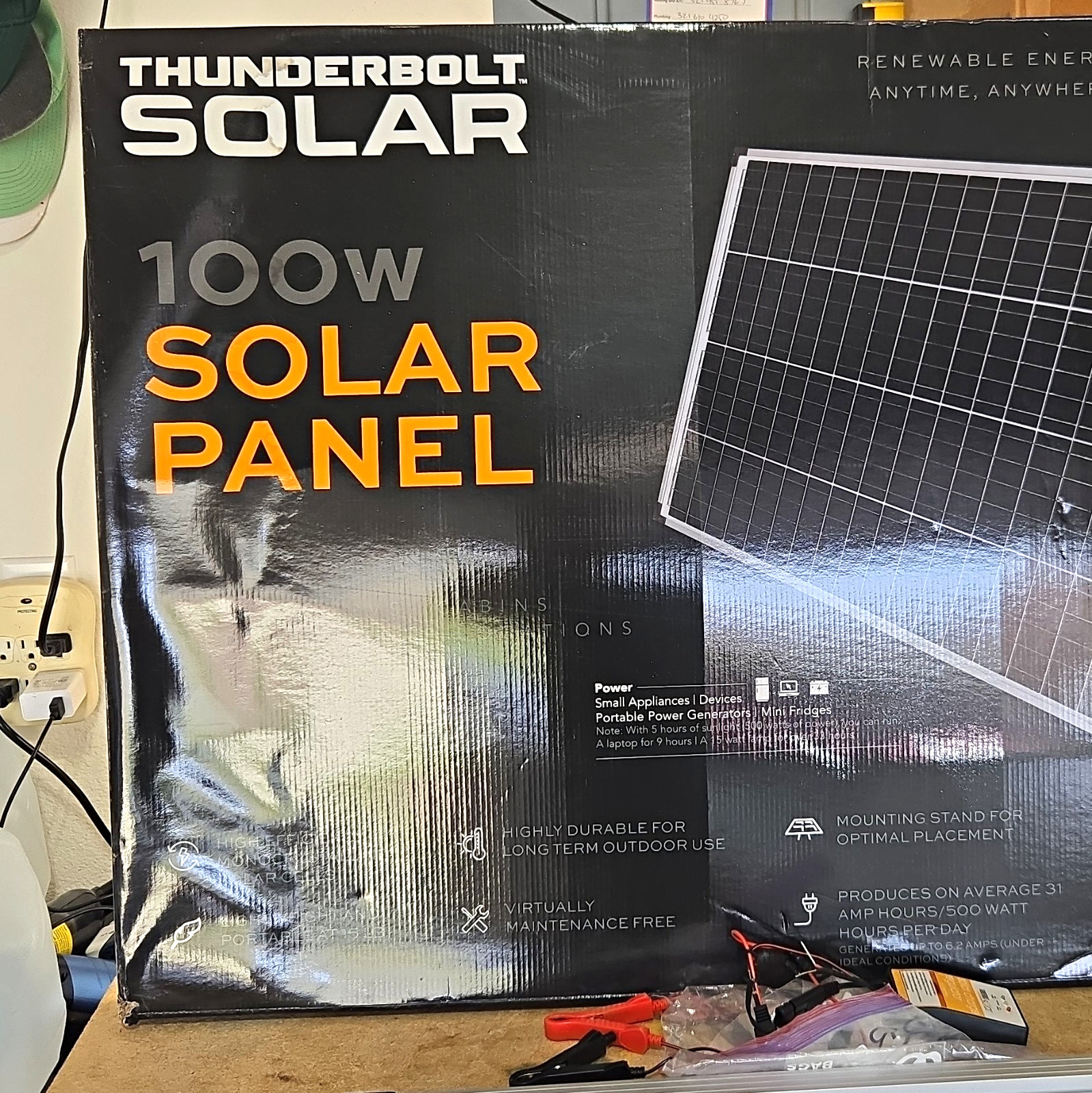 Thunderbolt 100W Monocrystalline 12V DC Off-Grid Rigid Solar Panel