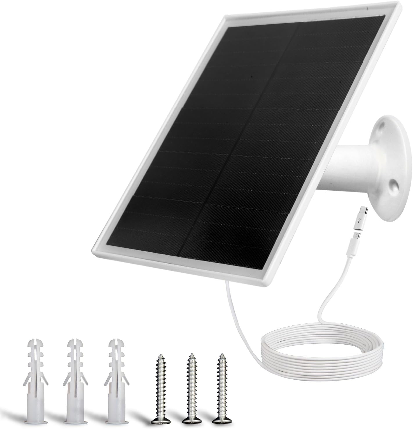 6W Solar Panel Charger, Solar Panel with Micro USB & USB-C Port for DC 5V Outdoo