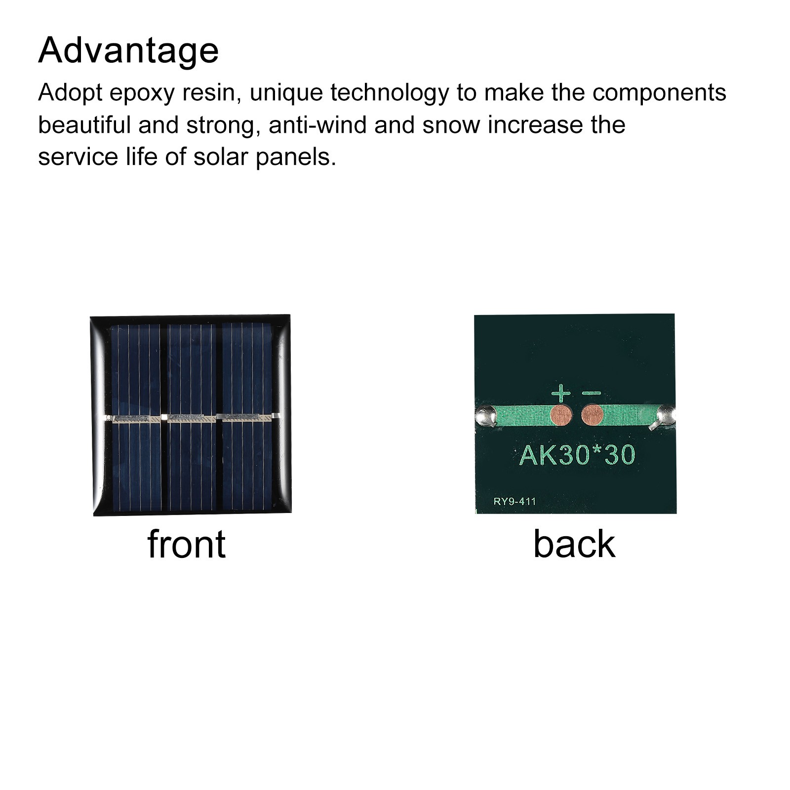 10PCS Mini Solar Panel Cell 1.5V 60mA 0.09W 30mm x 30mm for DIY