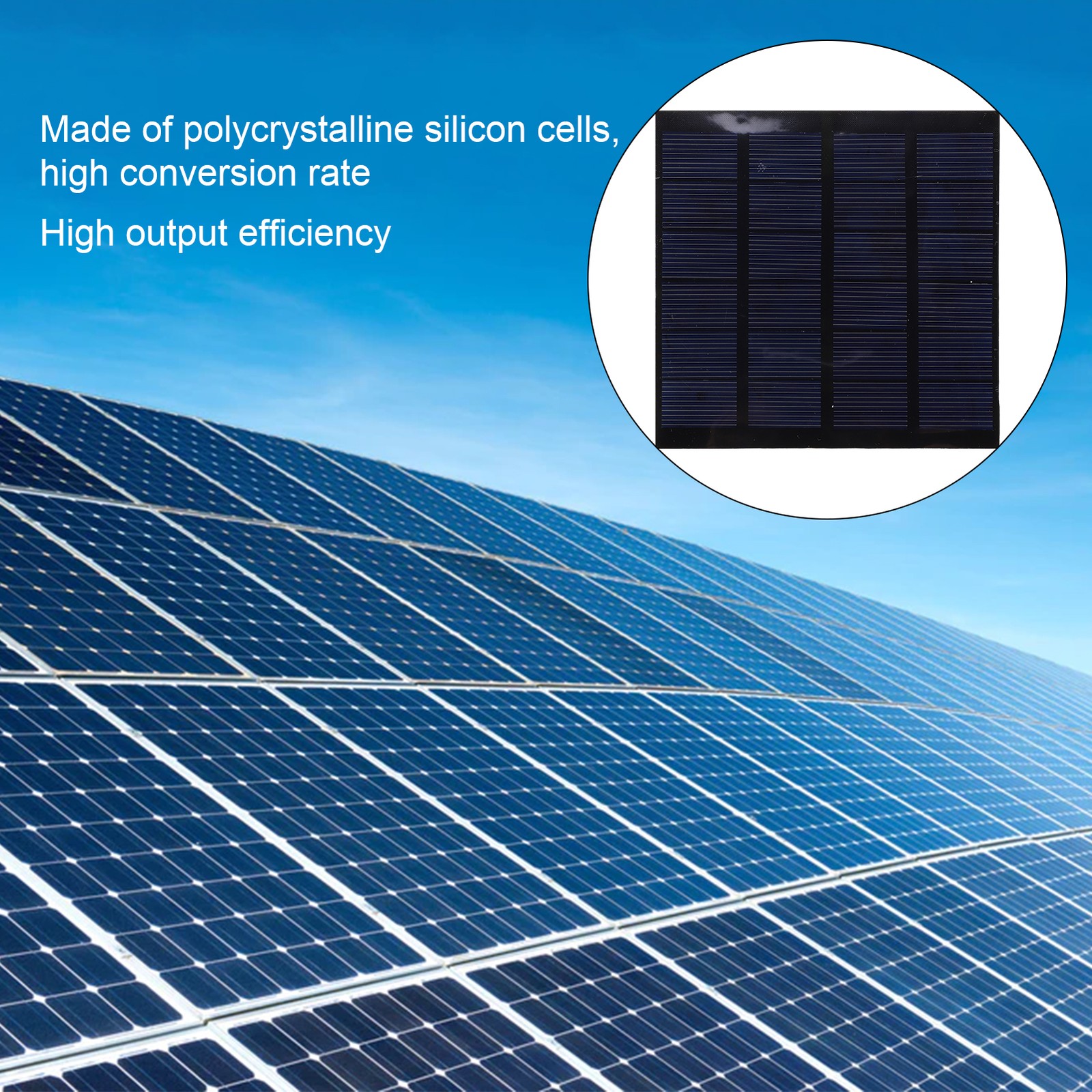1.5W Solar Panel 6V High Conversion Rate Energy Saving High Stability Solar