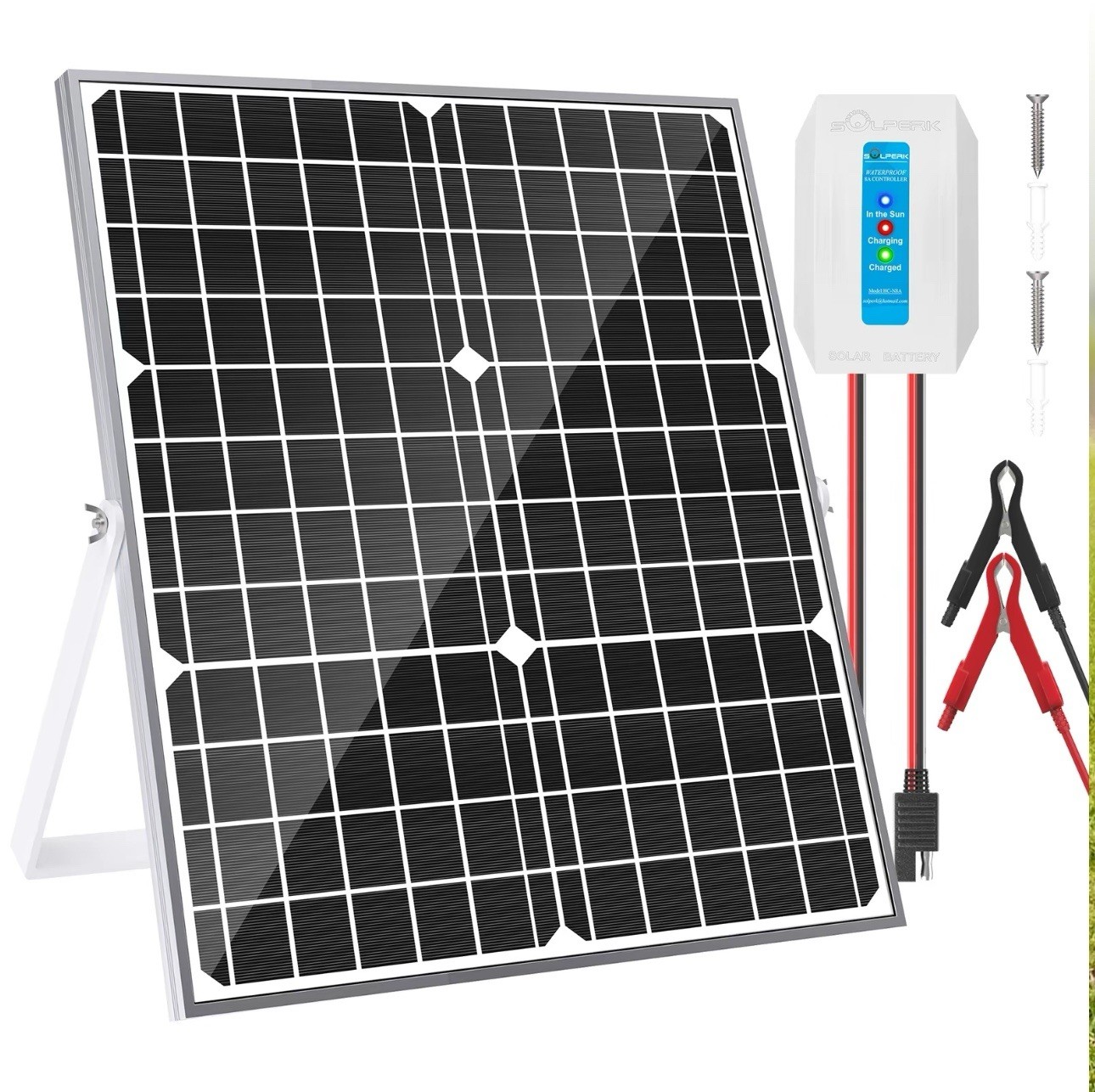 Solar Panel Kit 30W 12V, Solar Battery Trickle Charger Maintainer + Upgrade W…