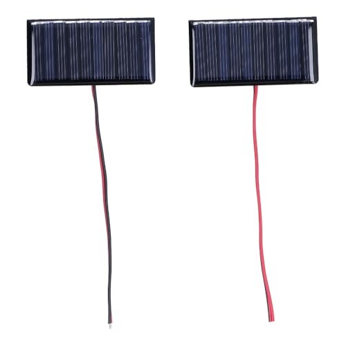 2Pcs Solar Panel Module 5V 0.3W Polysilicon Mini Solar Cells with Wires for