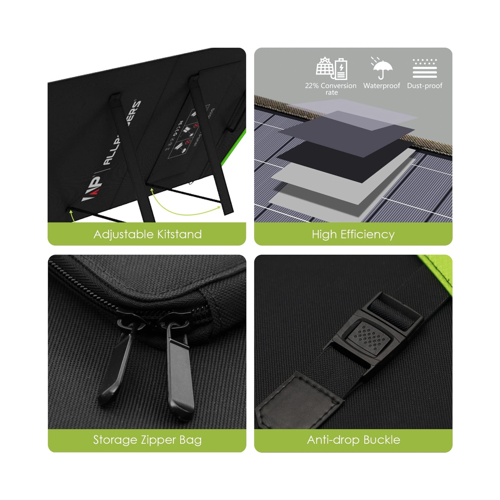 ALLPOWERS SP033 200W Portable Solar Panel 36V Foldable Solar Panel Kit Waterp…