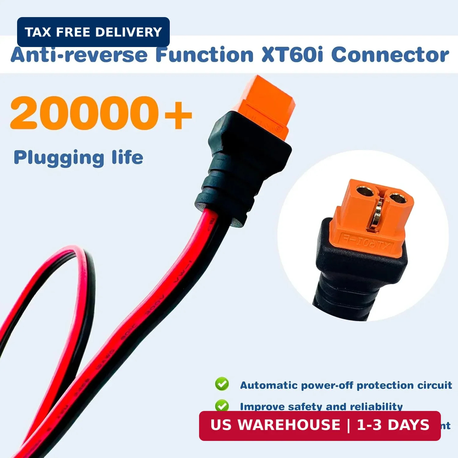 Solar to XT60i Charge Extension Cable 3FT/6FT/12FT/25FT/50FT, Solar Connectors t