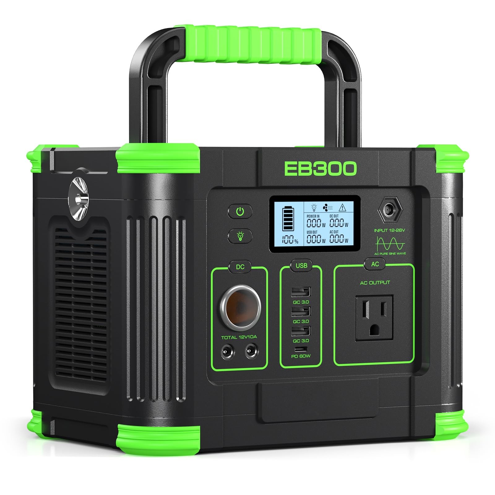 Portable Power Station 330W 288.6Wh Solar Generator with 60W USB-C PD Fast Ch…