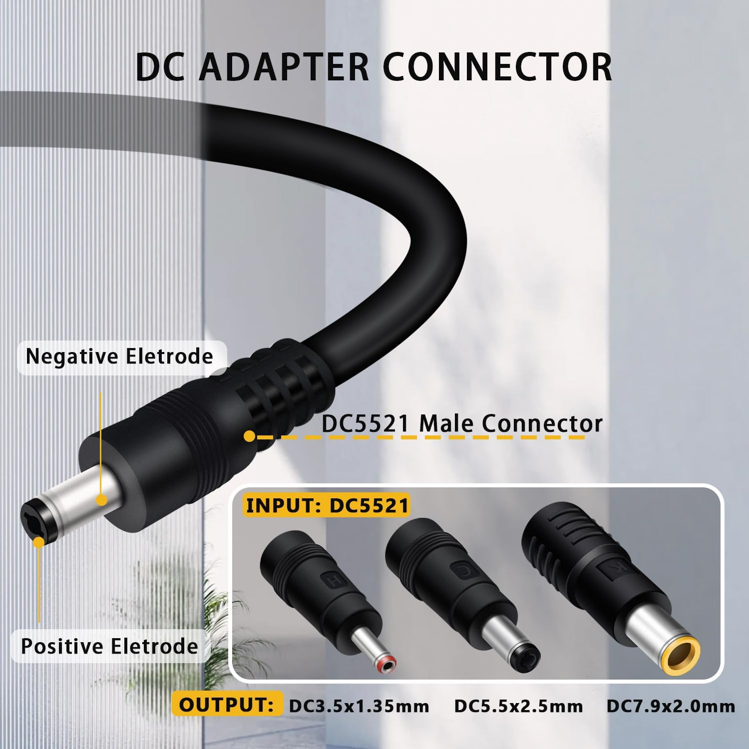 Comeap 5FT 1.5M Solar Panel Adapter for Jackery, to DC 5.5X2.1Mm Extension Power