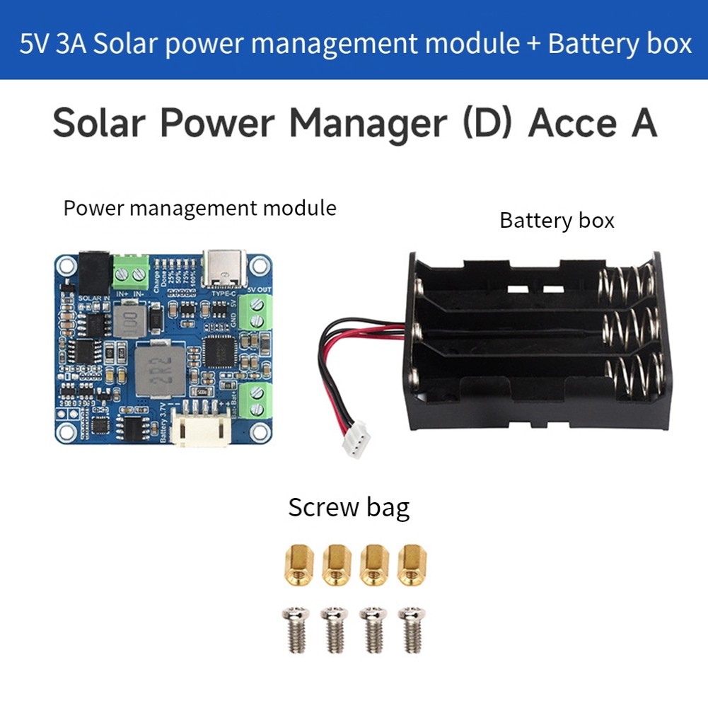 Solar Manager Module+Battery Case MPPT Supports 6V-24V Solar Panel Type-C3333