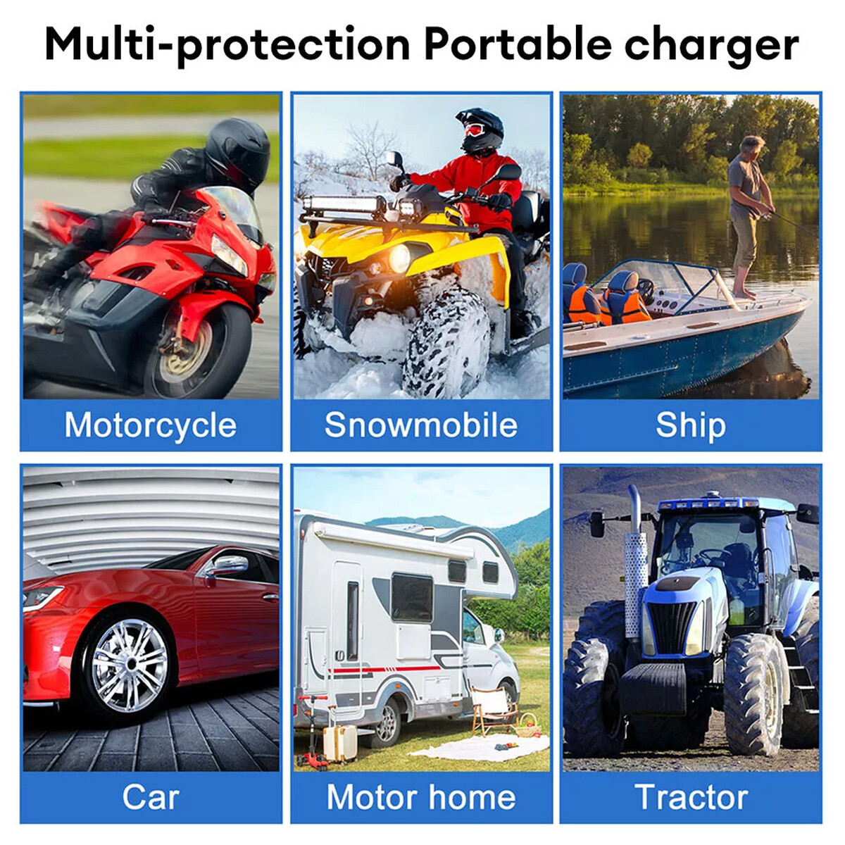 6W Solar Panel 12V Trickle Charger Battery Charger Kit Maintainer Boat Car RV