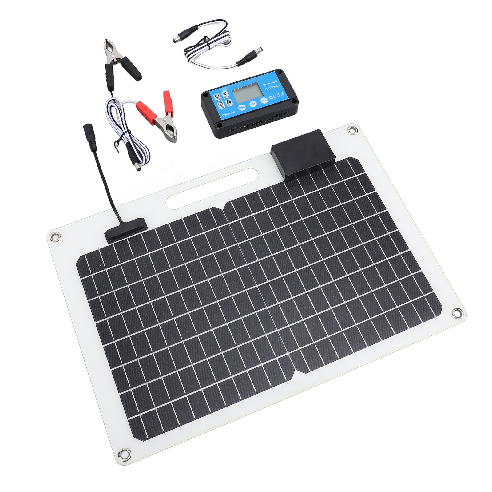 Solar Panel Battery Charger 100W Monocrystalline Silicon 12V 24V Dual USB 100