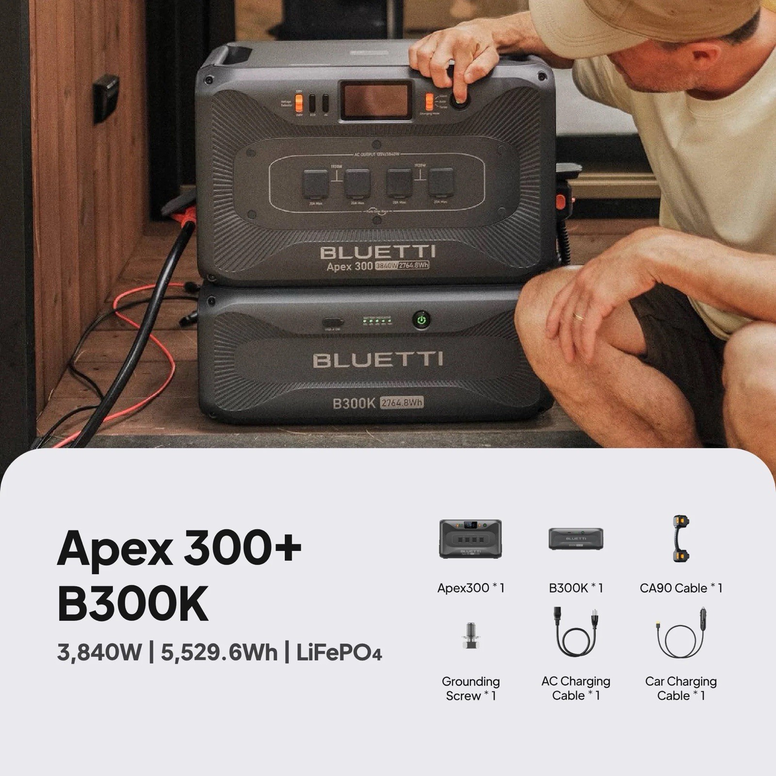 BLUETTI AC300 Solar Battery & B300K Expansion, 2764.8Wh Lifepo4 Backup Battery.