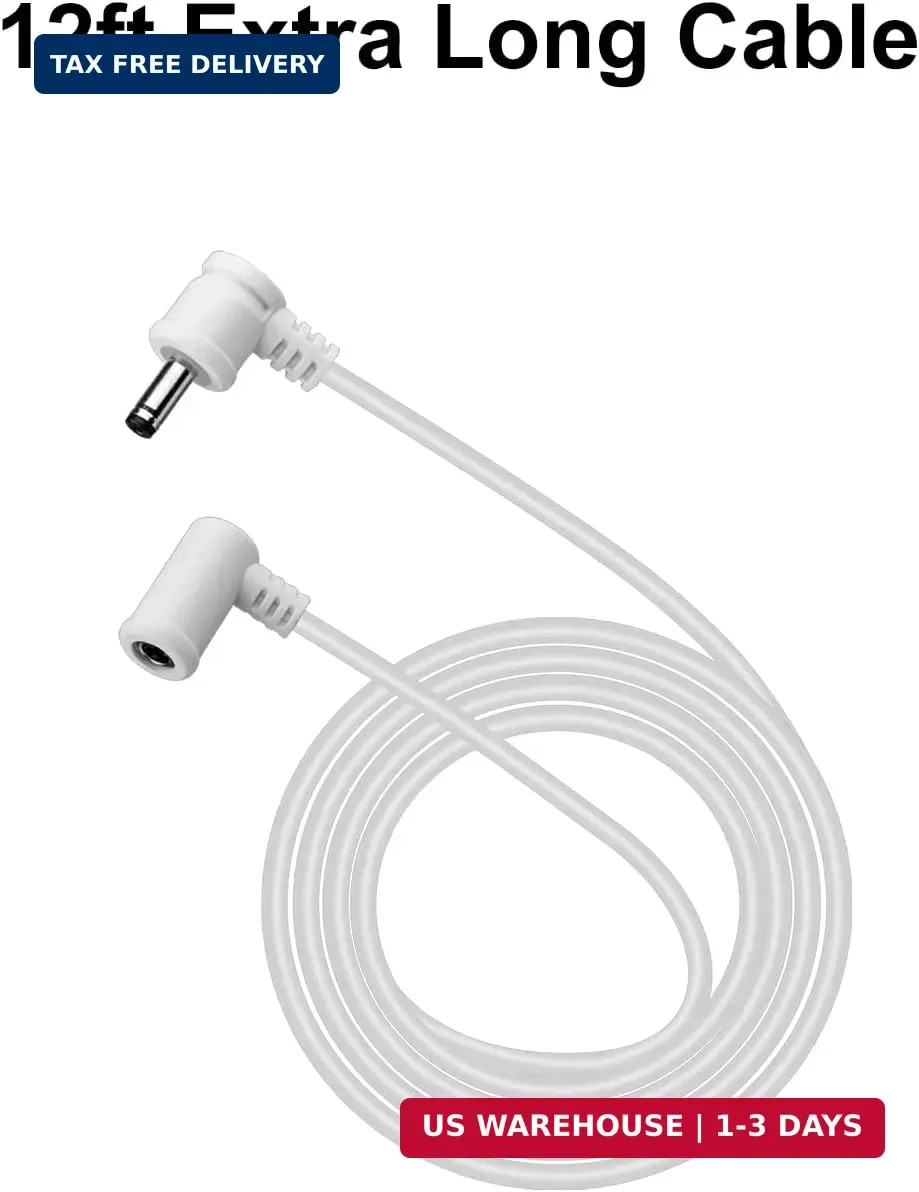 Prestantious 12FT DC Extension Cord for Ring Solar Panel, Compatible with Super