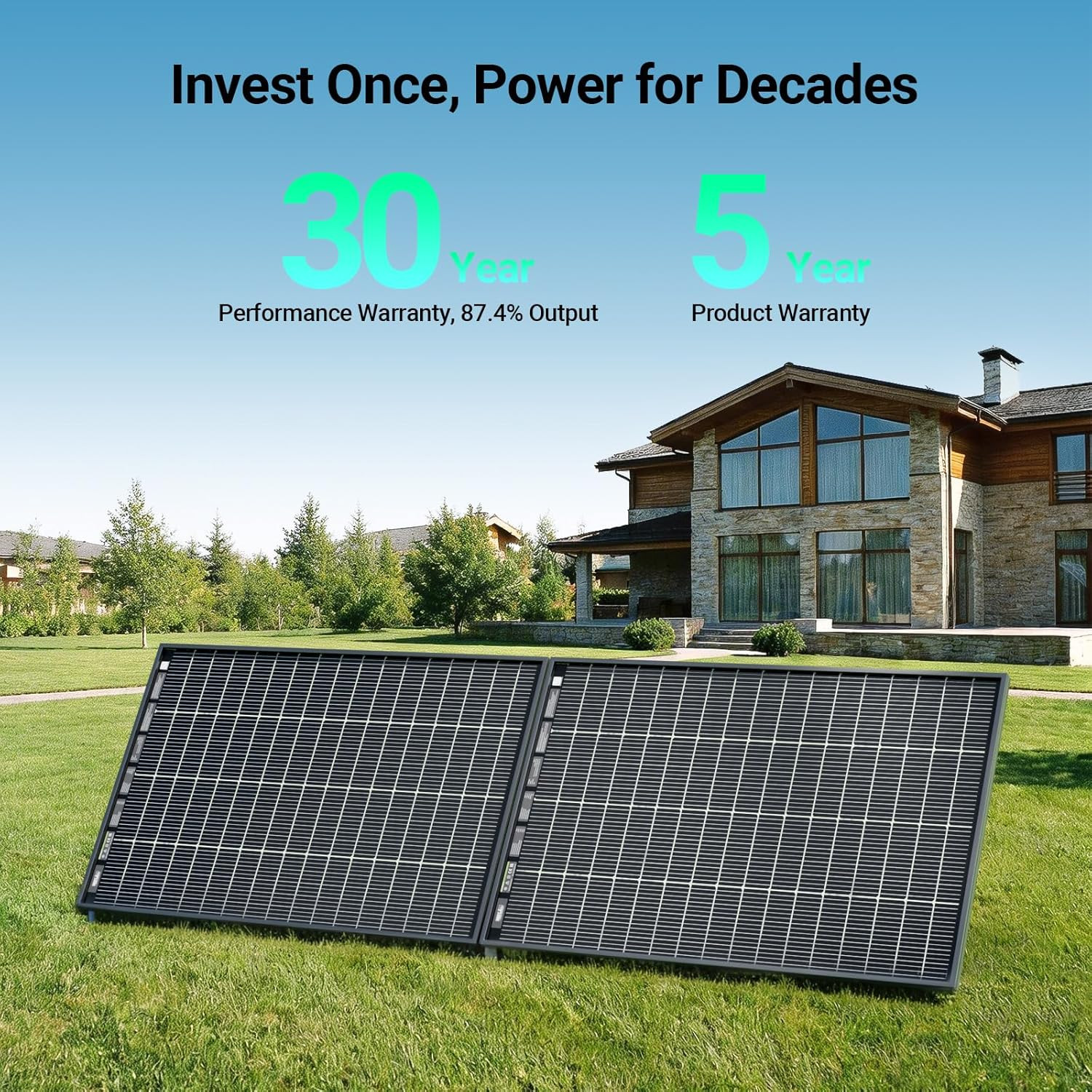 N-Type 16BB 200 Watt Bifacial Solar Panel, Compact & Lightweight Solar Panels wi