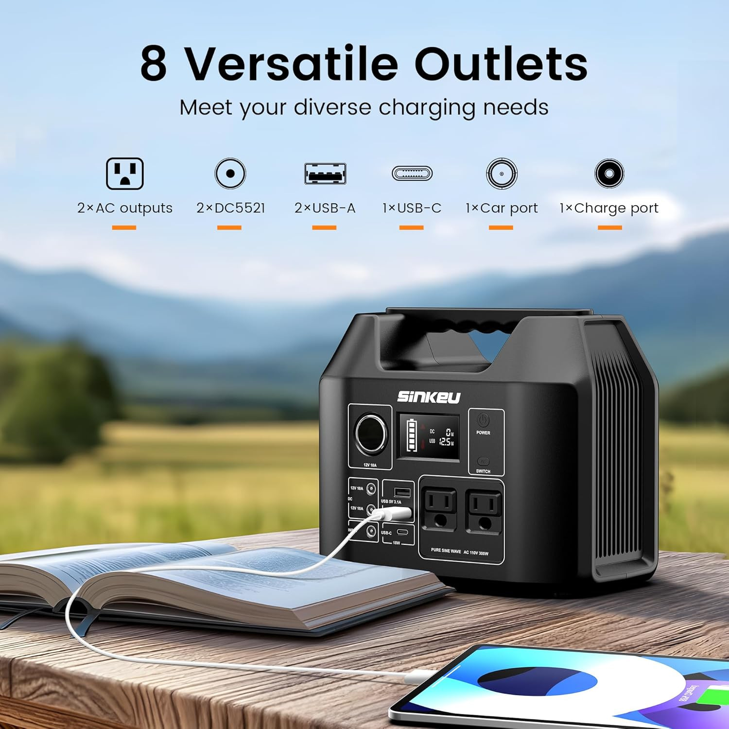 300W 80000mAh Portable Power Station for Camping & Emergencies