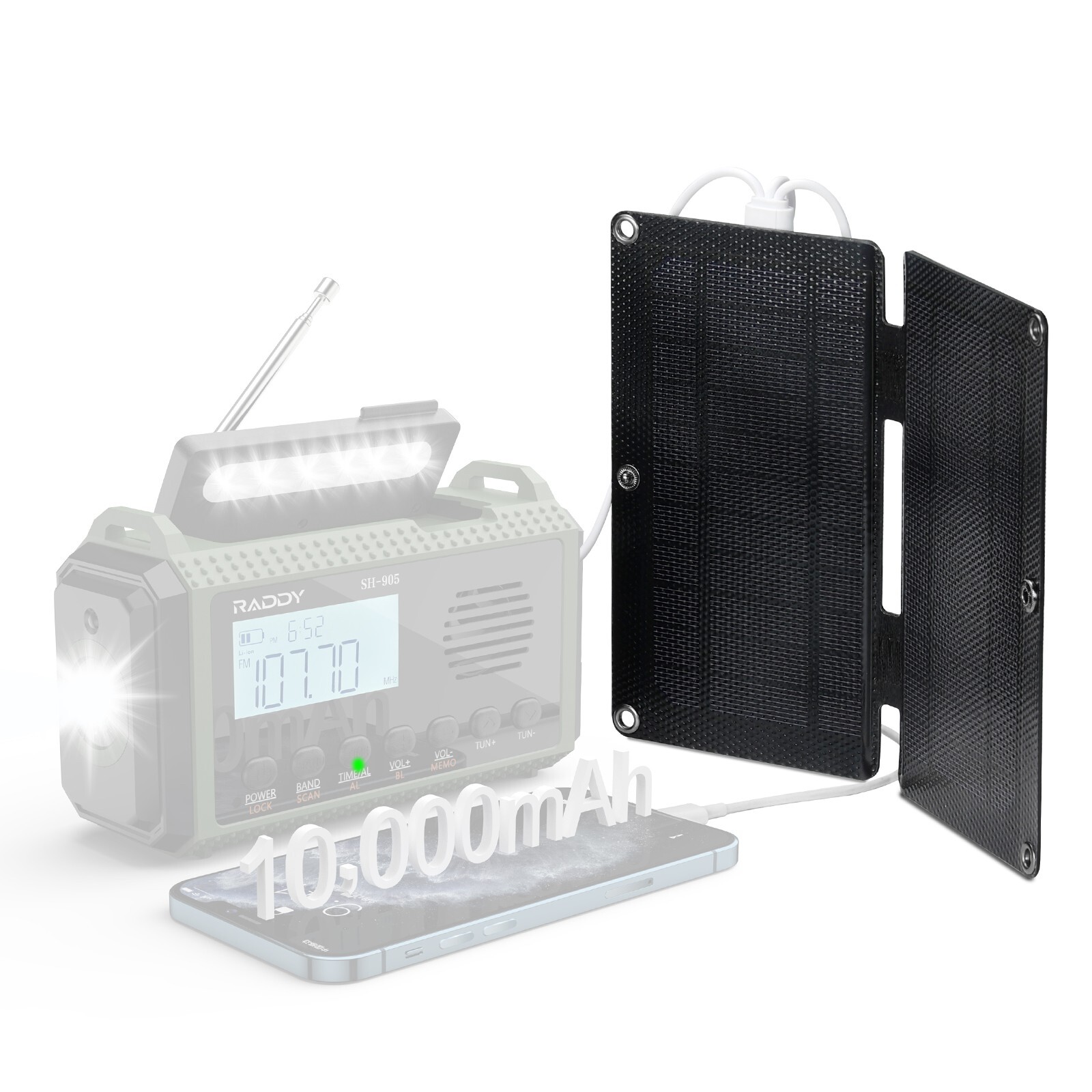 Raddy SP4 4W Portable Solar Panel 5V 0.8A Foldable Solar Charger Kit