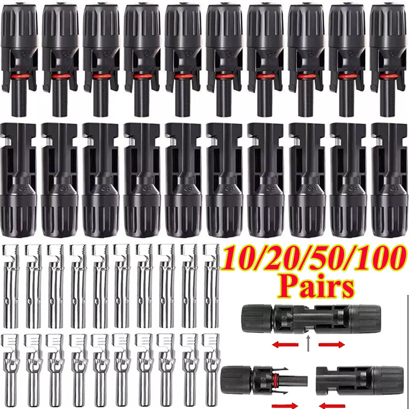 100 Pairs Male Female Wire Cable Connector Set Solar Panel Waterproof Connectors