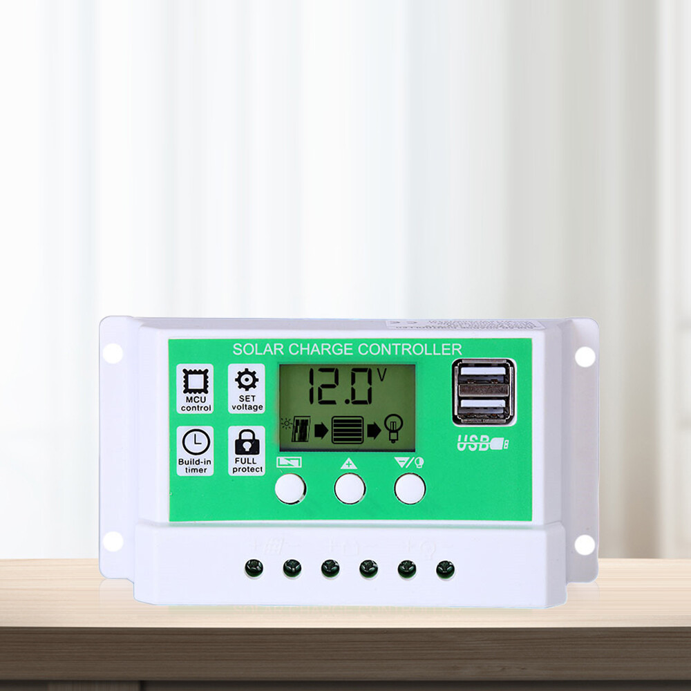 12V 24V 10A/20A/30A Solar Panel Regulator Charge Controller Battery Dual USB PWM