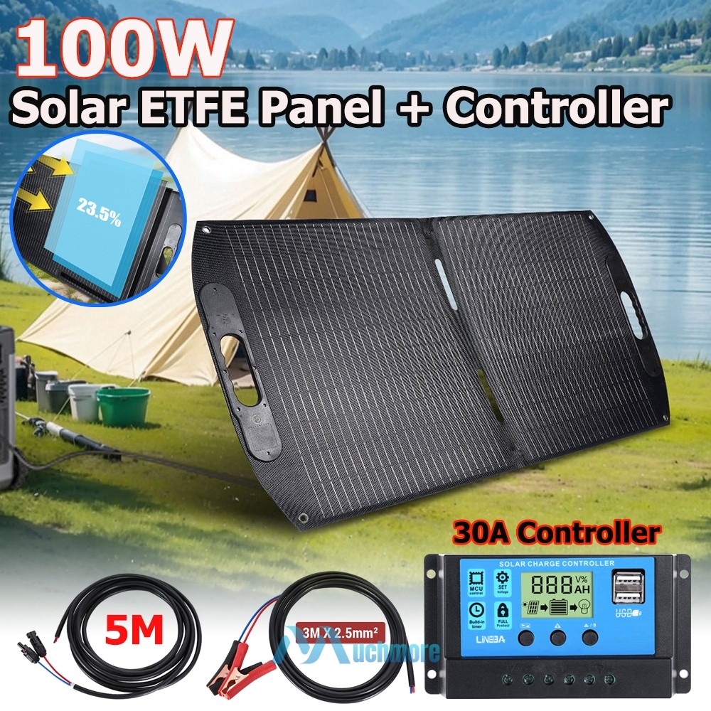 400W 200W 100W Portable Mono Solar Panel Kit Foldable fr RV Roof Camper Off-grid