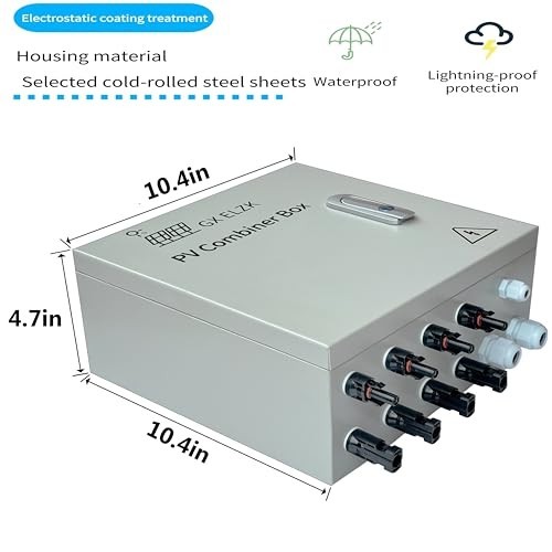 80A Solar Combiner Box for 4 Strings, Off-Grid PV System, Durable & Weatherproof