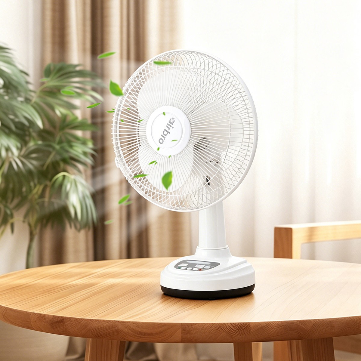 12″ Desktop Solar Fan Portable Rechargeable Camping Fan w/ Emergency Light Kit