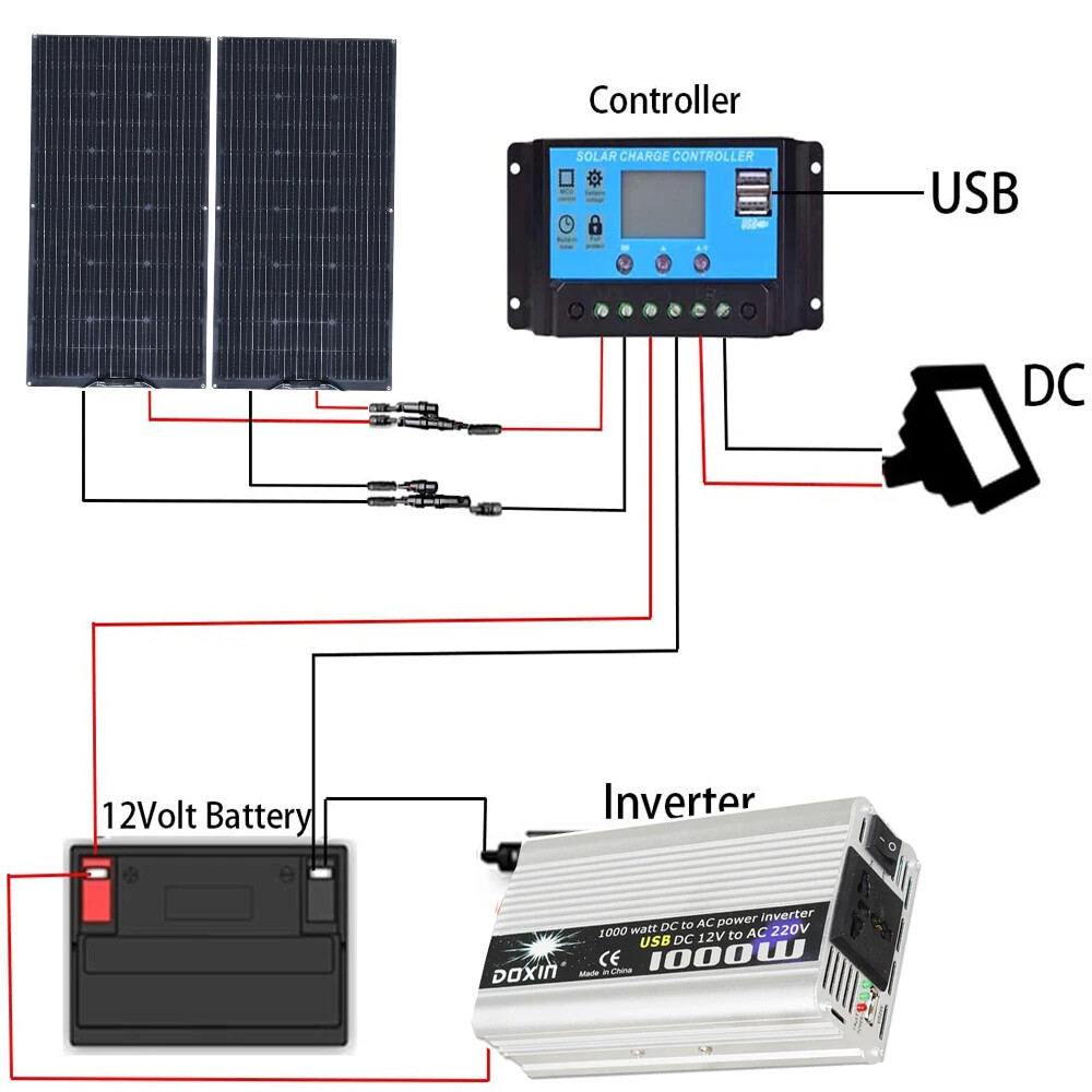 200W 400W 800W Watt Flexible Mono Solar Panel 12V Portable RV Home Boat Camping